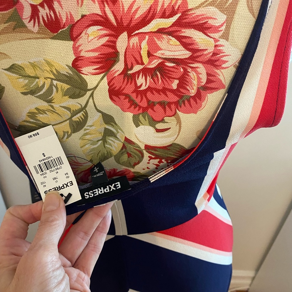 Express NWT, red, white and blue dress very flattering on size 4/small